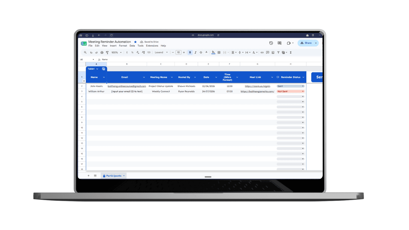 Meeting Reminder Email Automation preview 2